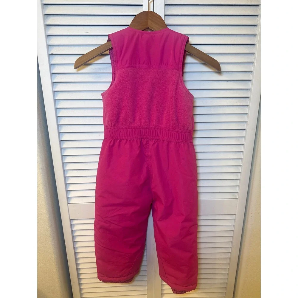 Snozu Girls Pink Fleece Lined Snow Bibs Insulated Overalls 4T